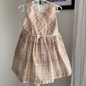 BONNIE BABY Infant Dress, Pastel Pink Plaid, Size: 18 mo.